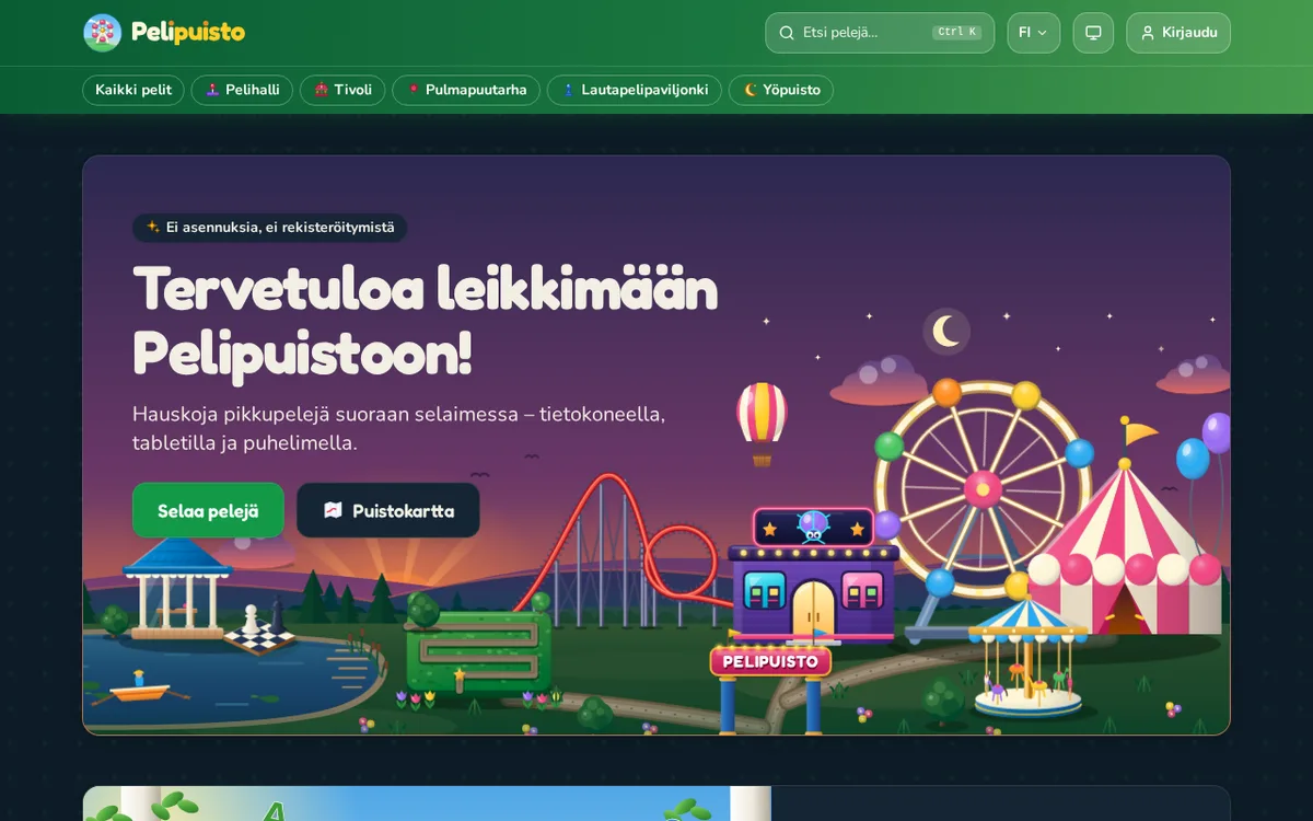Pelipuisto – kuvakaappaus